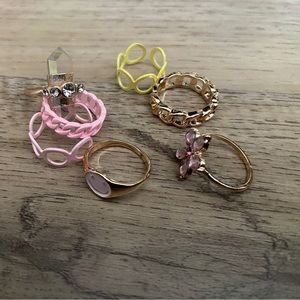 pink/yellow ring set